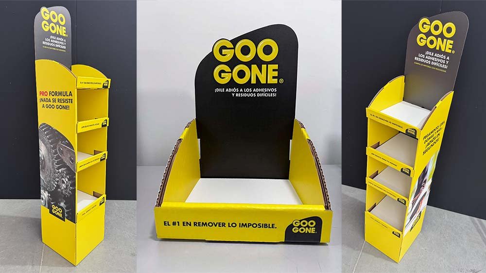 Diseño y fabricación de exhibidores de cartón para Goo Gone