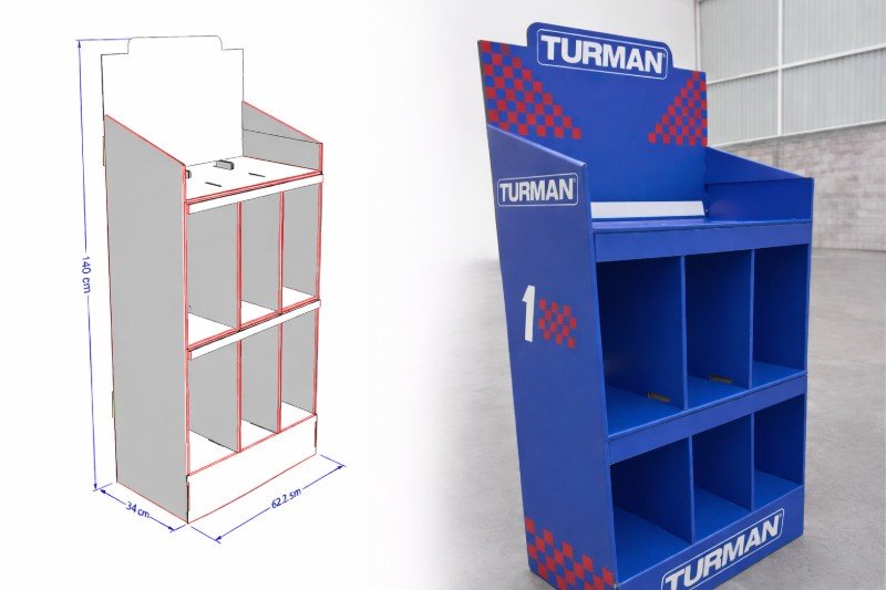 Resultado final de exhibidor POP para TURMAN